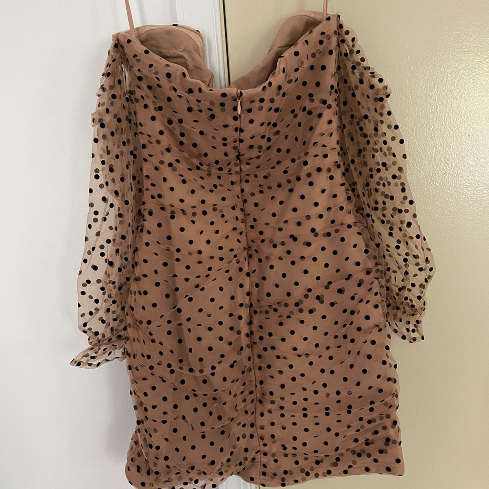 stretchy/comfortable, never worn sheer sleeves you can wear off or on shoulders.
